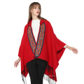 Poncho superdimensionado feminino xale Wrap Poncho com capa aberta